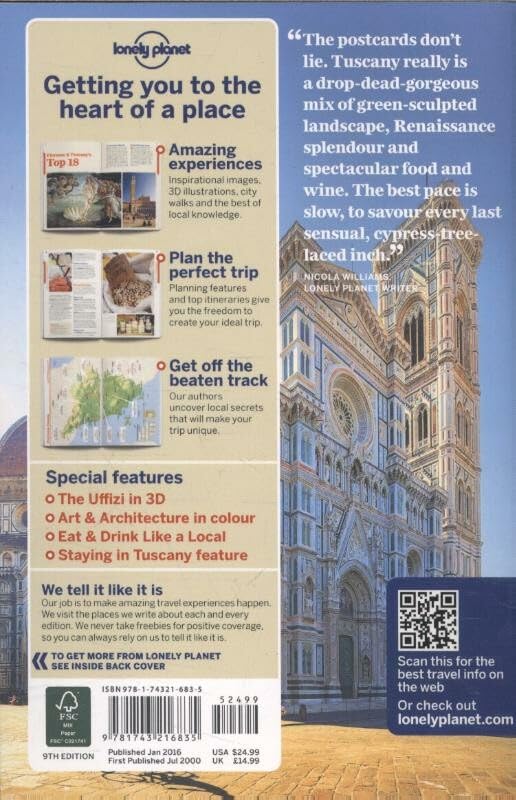 Florence & Tuscany 9 (Lonely Planet),Used