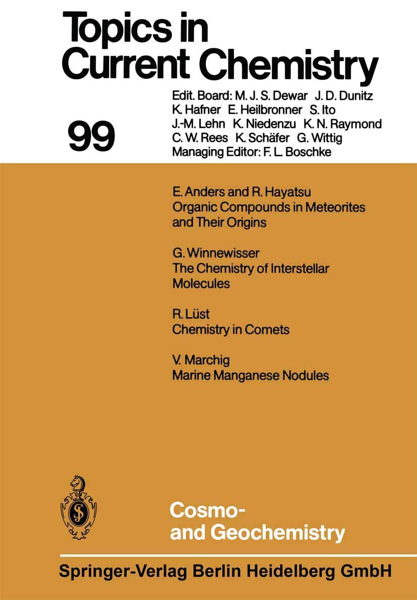 Cosmo And Geochemistry (Topics in Current Chemistry, 99),Used