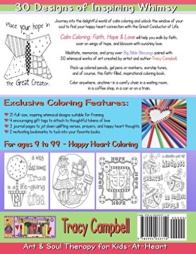 Calm Coloring: Faith, Hope & Love: (Art & Soul Therapy for KidsAtHeart),Used