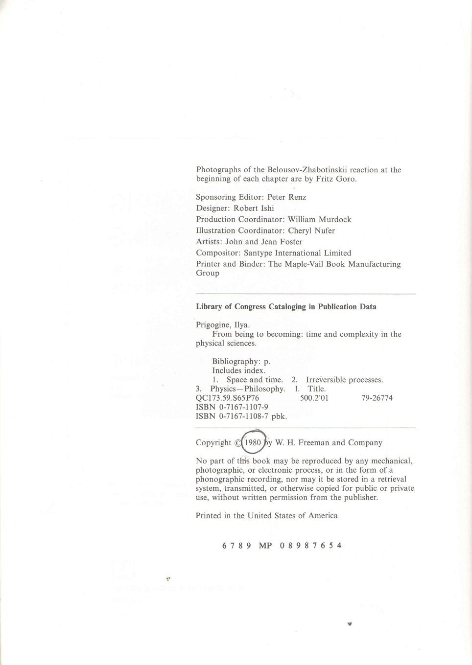 From Being To Becoming: Time And Complexity In The Physical Sciences