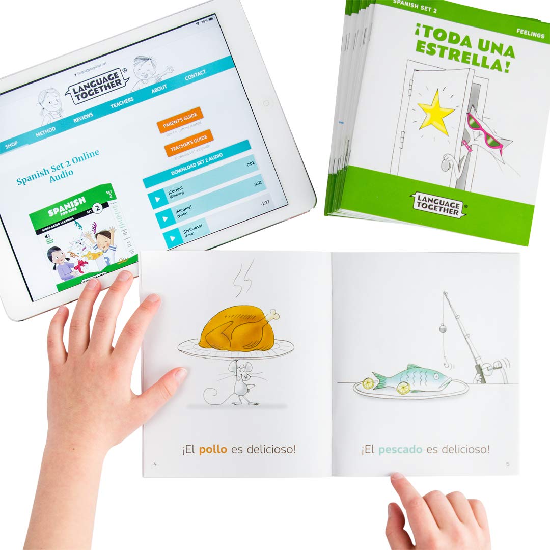 Spanish For Kids Set 2: 10 Beginner Spanish Reading Books For Kids With Online Audio And 100 More First Words: Learning Spanish ,New