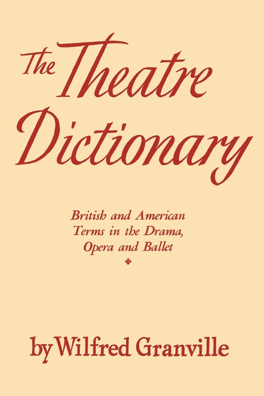 The Theater Dictionary: British And American Terms In The Drama, Opera, And Ballet,Used