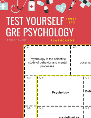 Test Yourself 1000+ ETS GRE Psychology Flashcards: Study ETS GRE general Psychology test prep flash cards book,Used