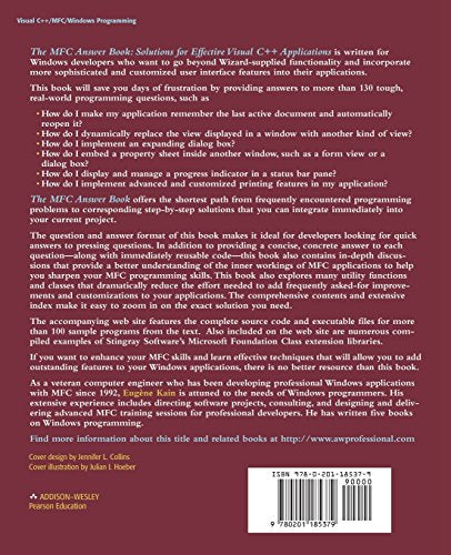 The Mfc Answer Book: Solutions for Effective Visual C++ Applications,Used