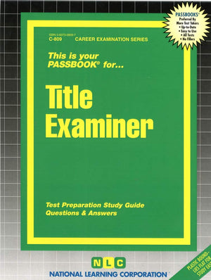 Title Examiner (Career Examination Series),New