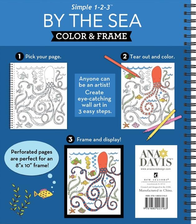 Color & Frame  By The Sea (Adult Coloring Book)