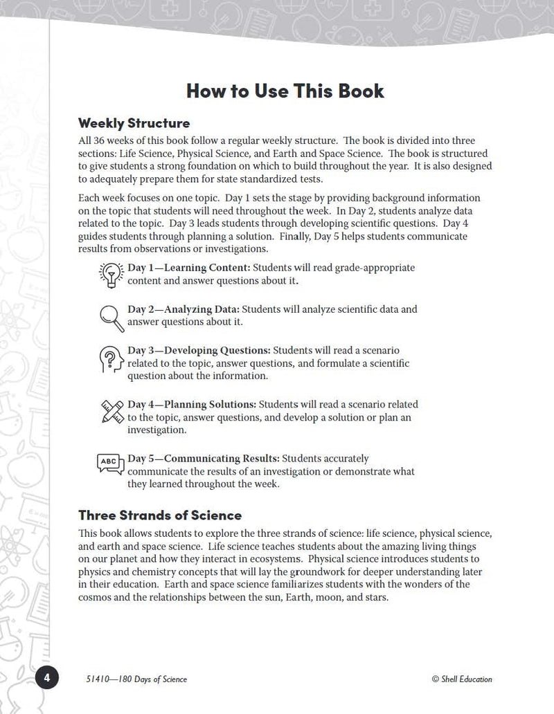 180 Days?: Science, Earth and Space Science for 4th Grade Practice Workbook for Classroom and Home, Cool and Fun Practice Create,Used
