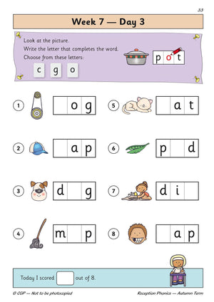 New Phonics Daily Practice Book: Reception  Autumn Term: ideal for catching up at home (CGP Primary Phonics),Used