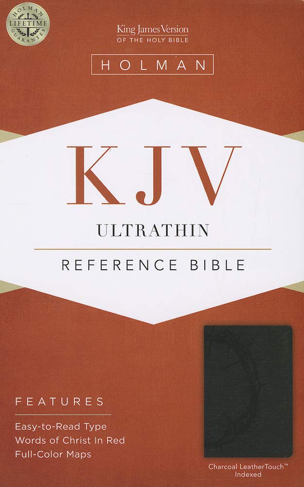 Kjv Ultrathin Reference Bible, Charcoal Leathertouch Indexed,Used