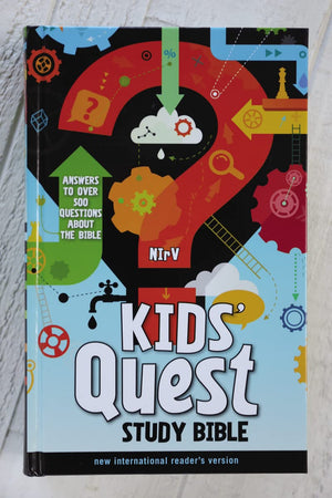 NIrV, Kids' Quest Study Bible, Hardcover: Answers to over 500 Questions about the Bible,Used