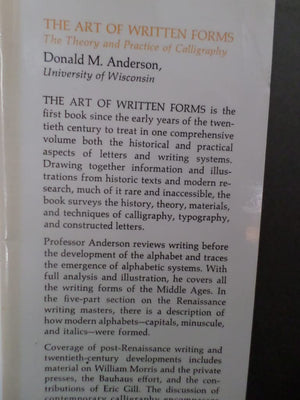 The art of written forms:The theory and practice of calligraphy,New