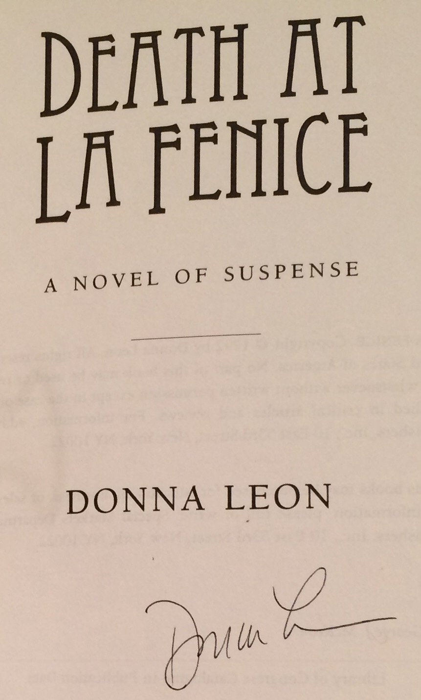 Death at La Fenice: A Novel of Suspense-Used