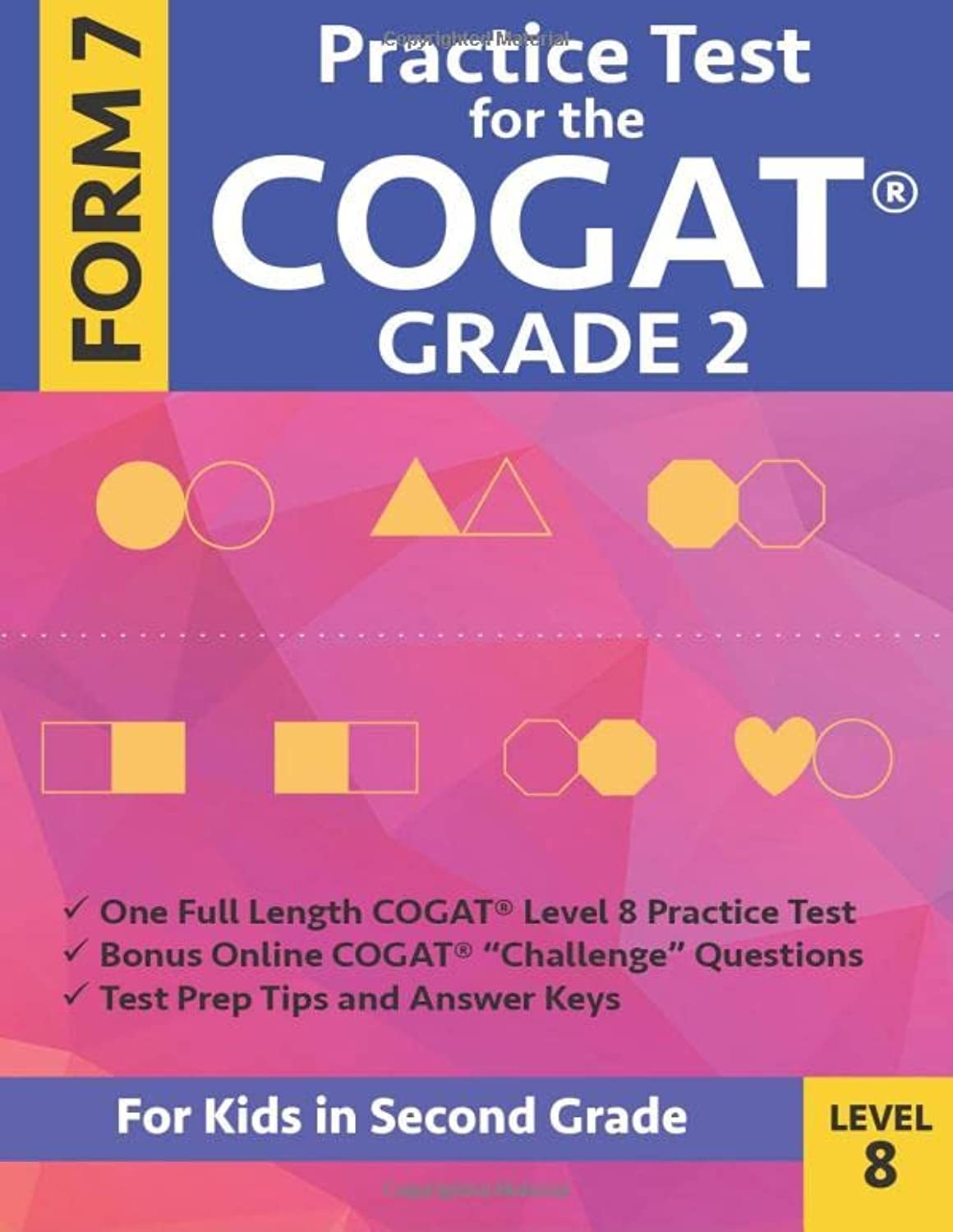 Origins Publications CogAT Grade 2 Practice Test Level 8 - Gifted & Talented Test Prep for Second Grade