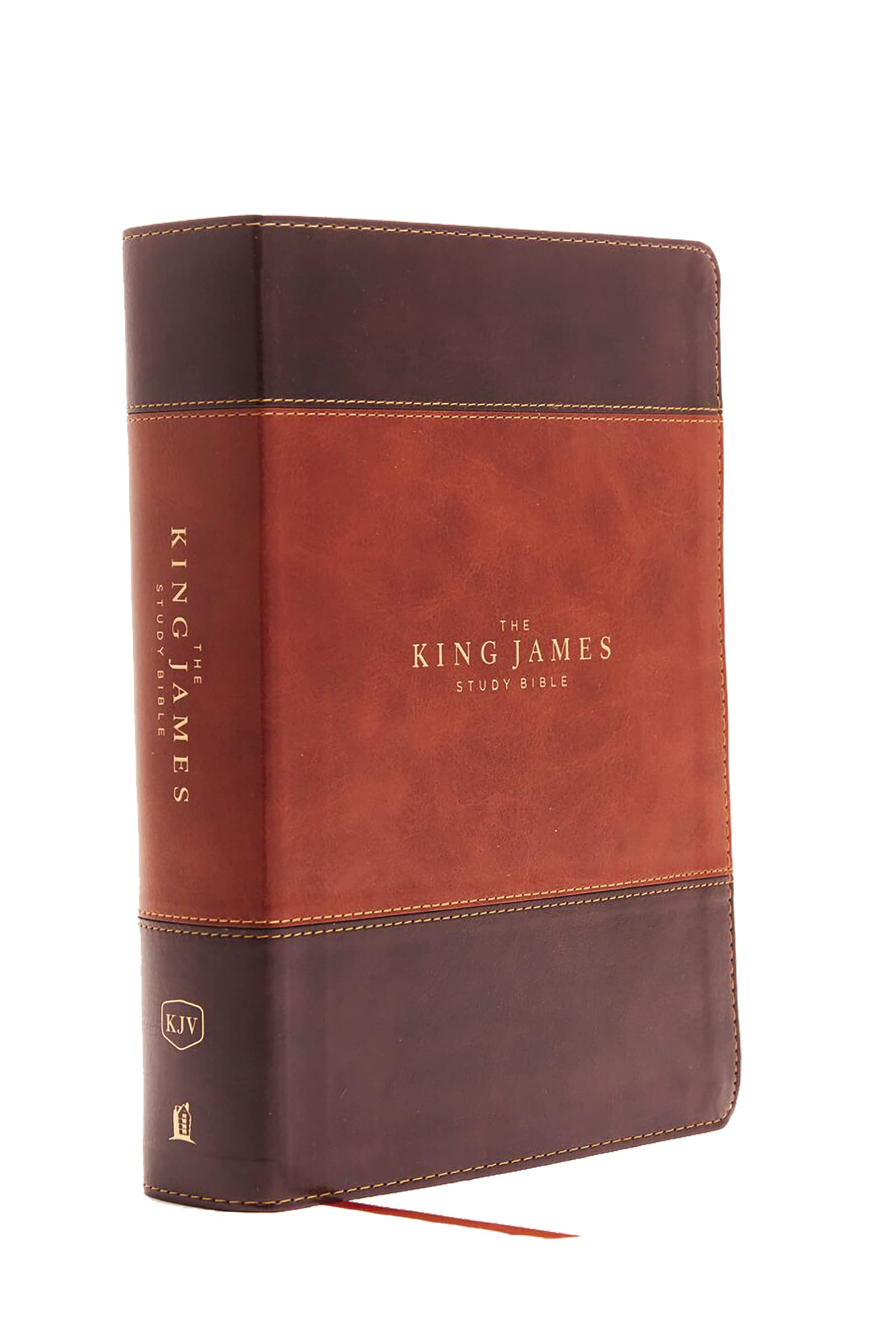 KJV, The King James Study Bible, Leathersoft, Brown, Thumb Indexed, Red Letter, FullColor Edition: Holy Bible, King James Versi,New