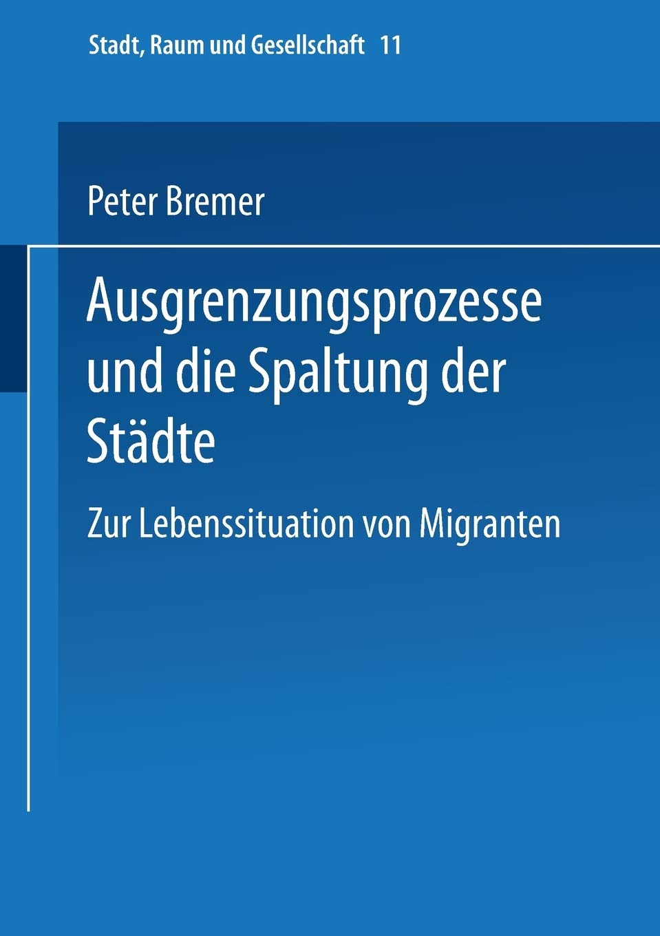 Ausgrenzungsprozesse und die Spaltung der Stdte: Zur Lebenssituation von Migranten (Stadt, Raum und Gesellschaft, 11) (German Ed,Used