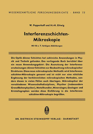 InterferenzschichtenMikroskopie (Wissenschaftliche Forschungsberichte, 73) (German Edition),Used