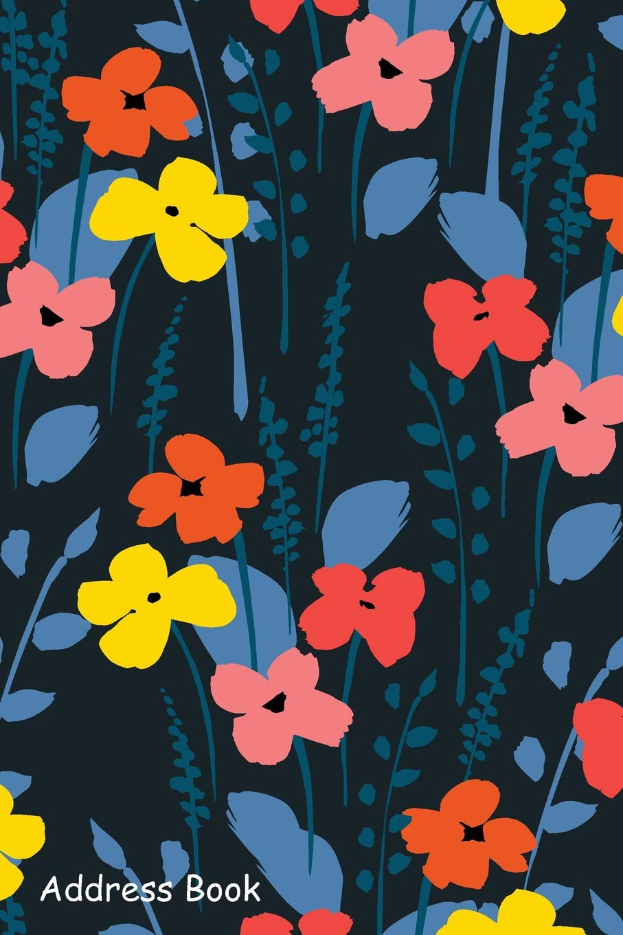 Address Book: For Contacts, Addresses, Phone, Email, Note,Emergency Contacts,Alphabetical Index With Dark Floral Abstract Seamle,Used