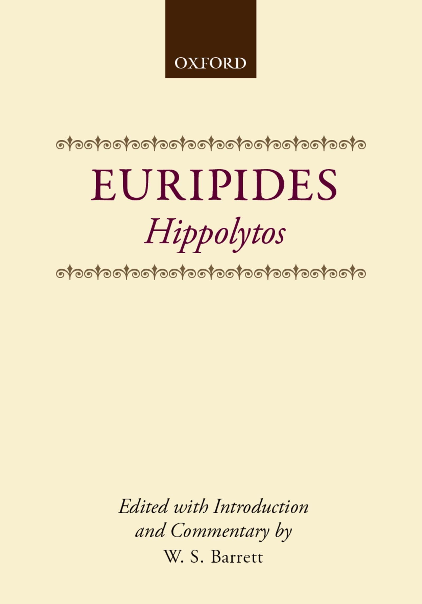 Hippolytos (Clarendon Paperbacks)-used