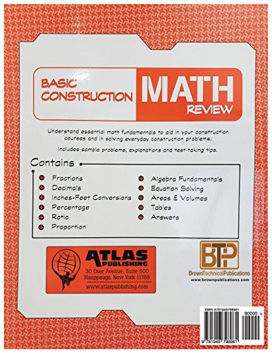 Basic Construction Math Review: A Manual of Basic Mathematics for Contractor and Tradesman License Examinations,Used