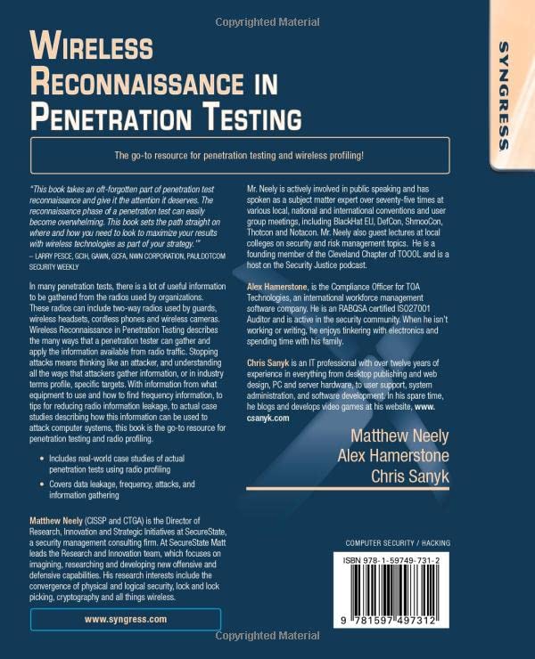 Wireless Reconnaissance in Penetration Testing,Used
