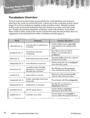 A Wrinkle in Time: Study Guide (Instructional material for 48th Grades) (Great Works),Used