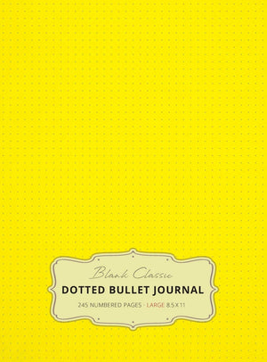 Large 8.5 x 11 Dotted Bullet Journal (Yellow #6) Hardcover  245 Numbered Pages,Used