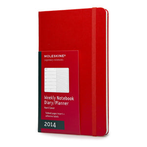 Moleskine 2014 Weekly Planner+Notes, 12 Month, Large, Red, Hard Cover (5 X 8.25)