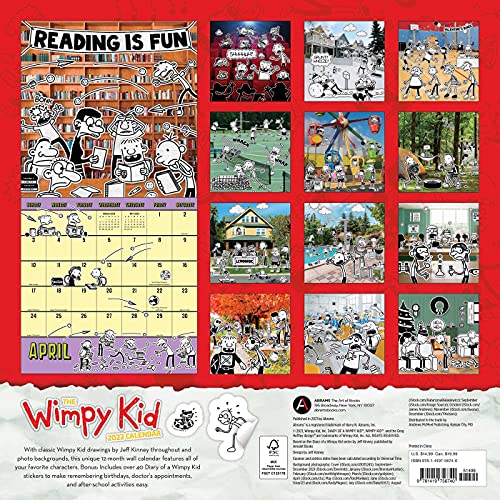 Wimpy Kid 2022 Wall Calendar,Used