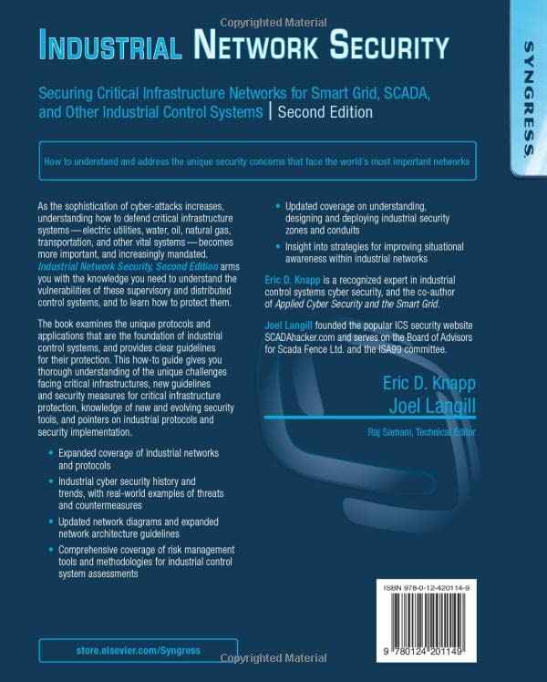 Syngress Industrial Network Security: Protect Critical Infrastructure for Smart Grid, SCADA & Industrial Control Systems