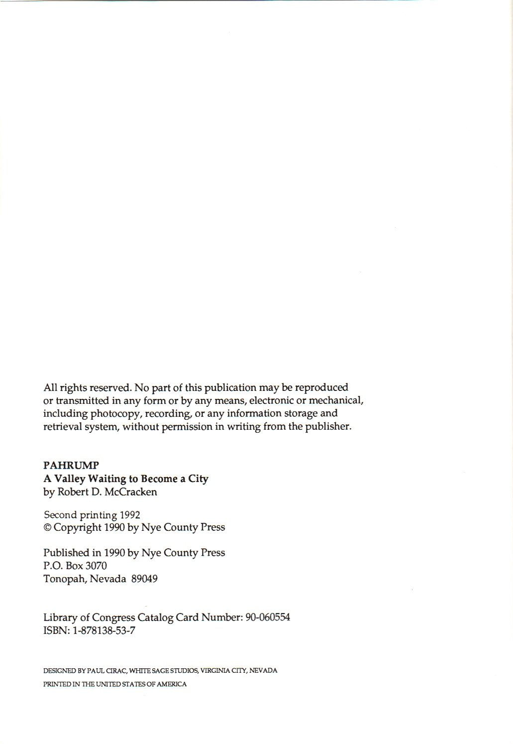 Pahrump: A Valley Waiting to Become a City,Used