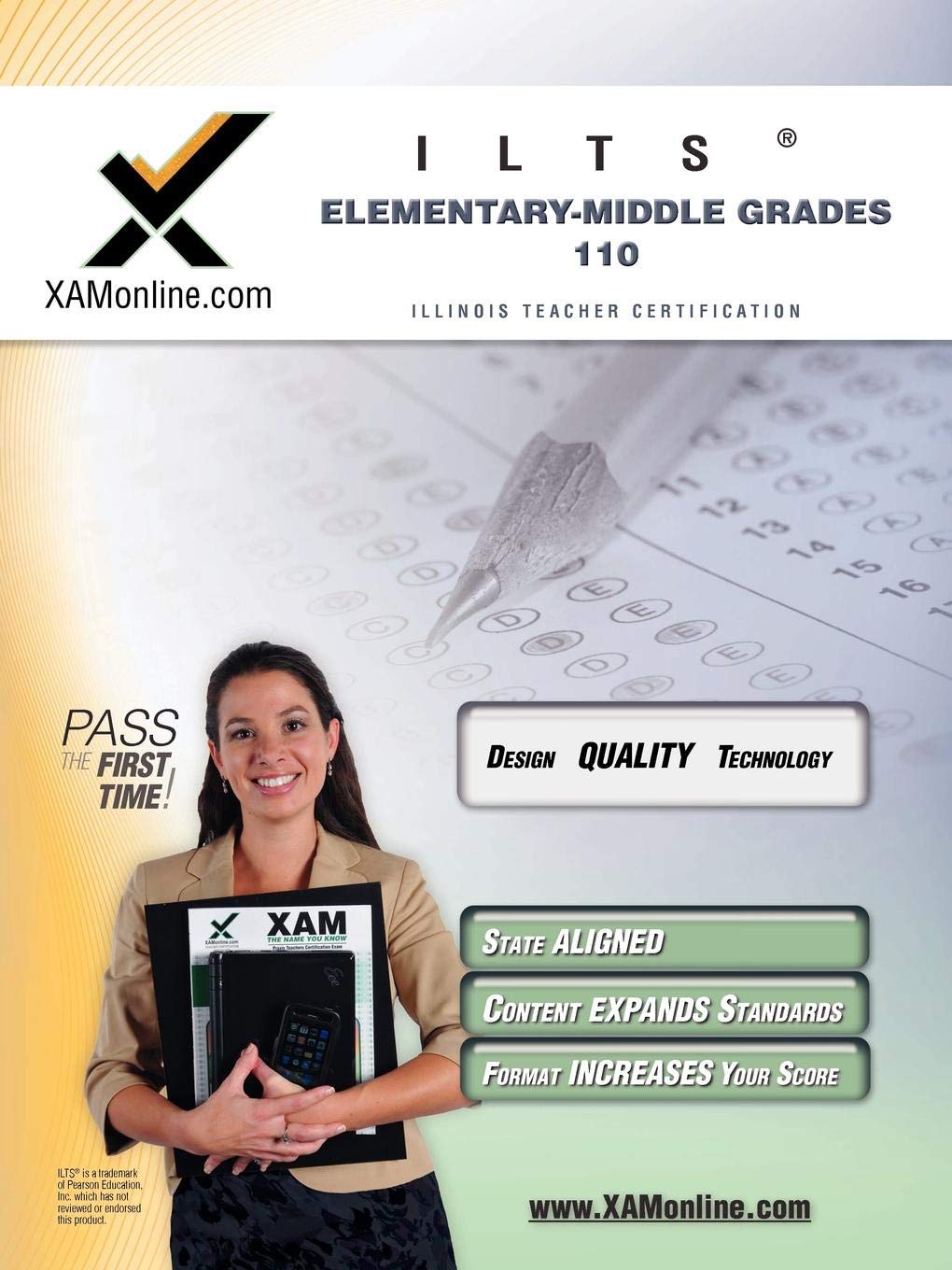 ILTS ElementaryMiddle Grades 110 Teacher Certification Test Prep Study Guide,Used