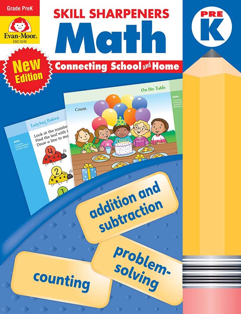 Skill Sharpeners: Math, Prek Workbook,New