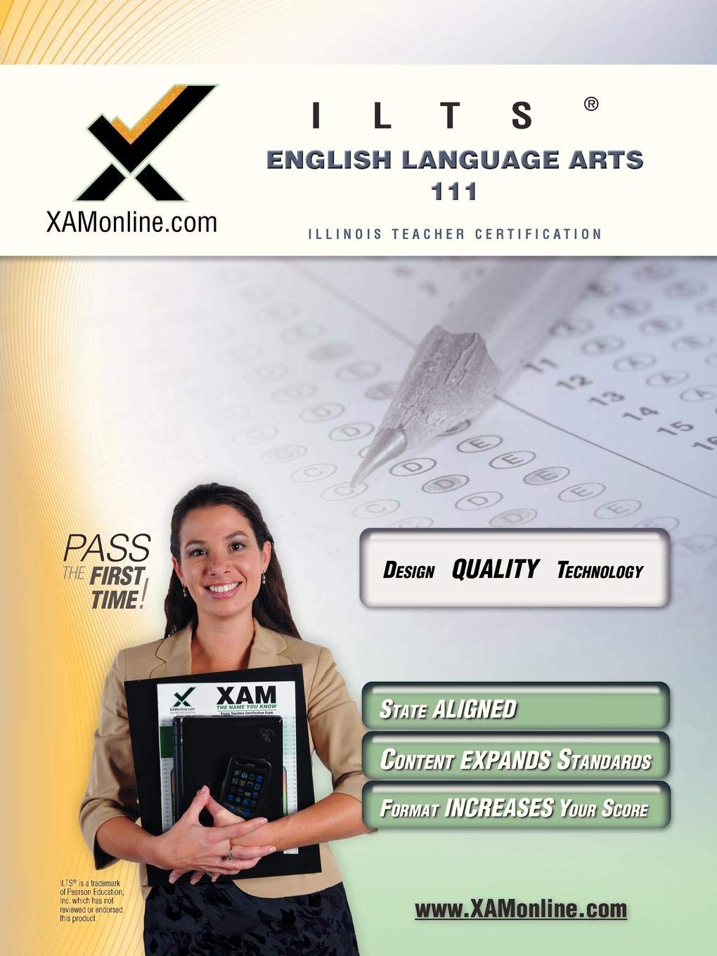 ILTS English Language Arts 111 Teacher Certification Test Prep Study Guide,Used