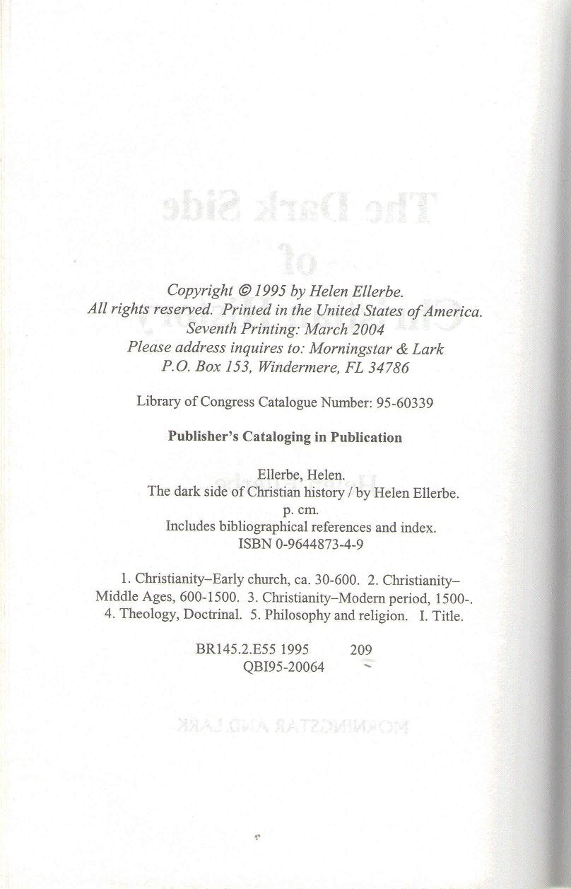 The Dark Side of Christian History,Used