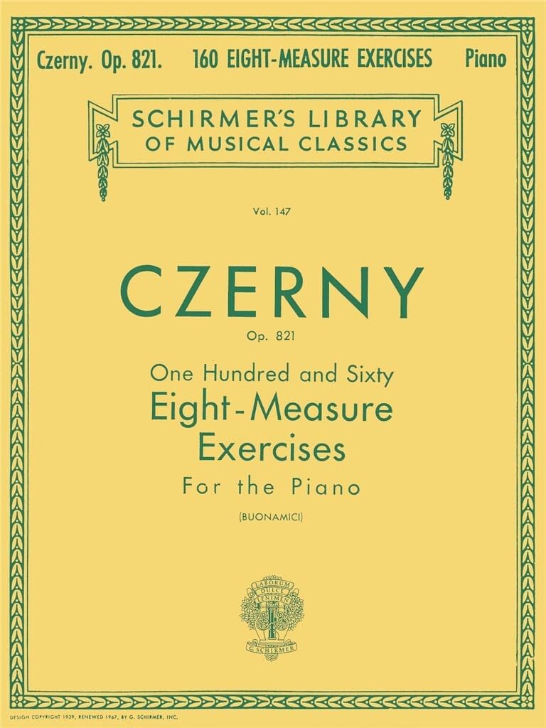 160 EightMeasure Exercises, Op. 821: Schirmer Library of Classics Volume 147 Piano Technique,Used