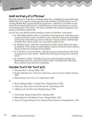 Little Bear: An Instructional Guide for Literature  Novel Study Guide for Elementary School Literature with Close Reading and W,Used