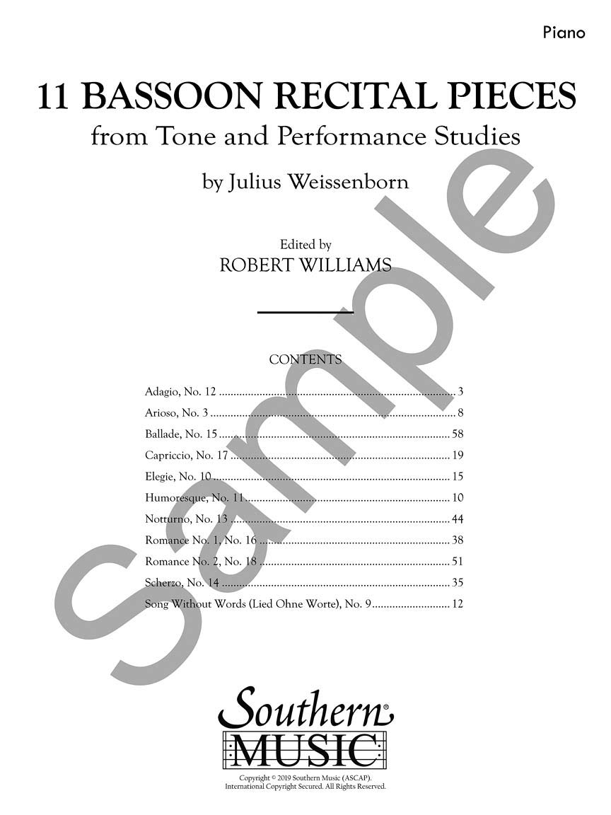 11 Bassoon Recital Pieces from Tone and Performance Studies,New