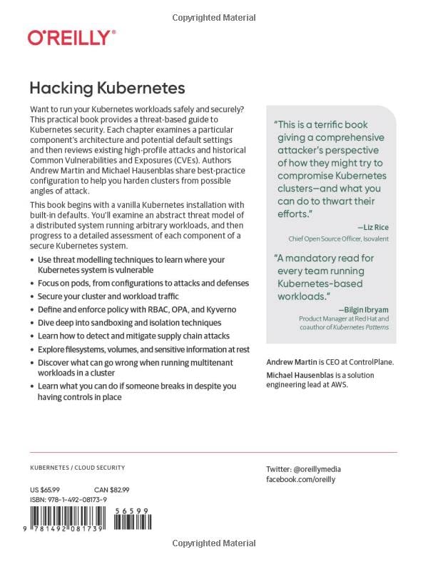 Hacking Kubernetes: ThreatDriven Analysis and Defense,Used