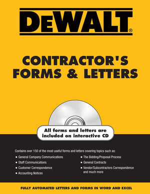DEWALT Contractor's Forms & Letters (DEWALT Series),Used