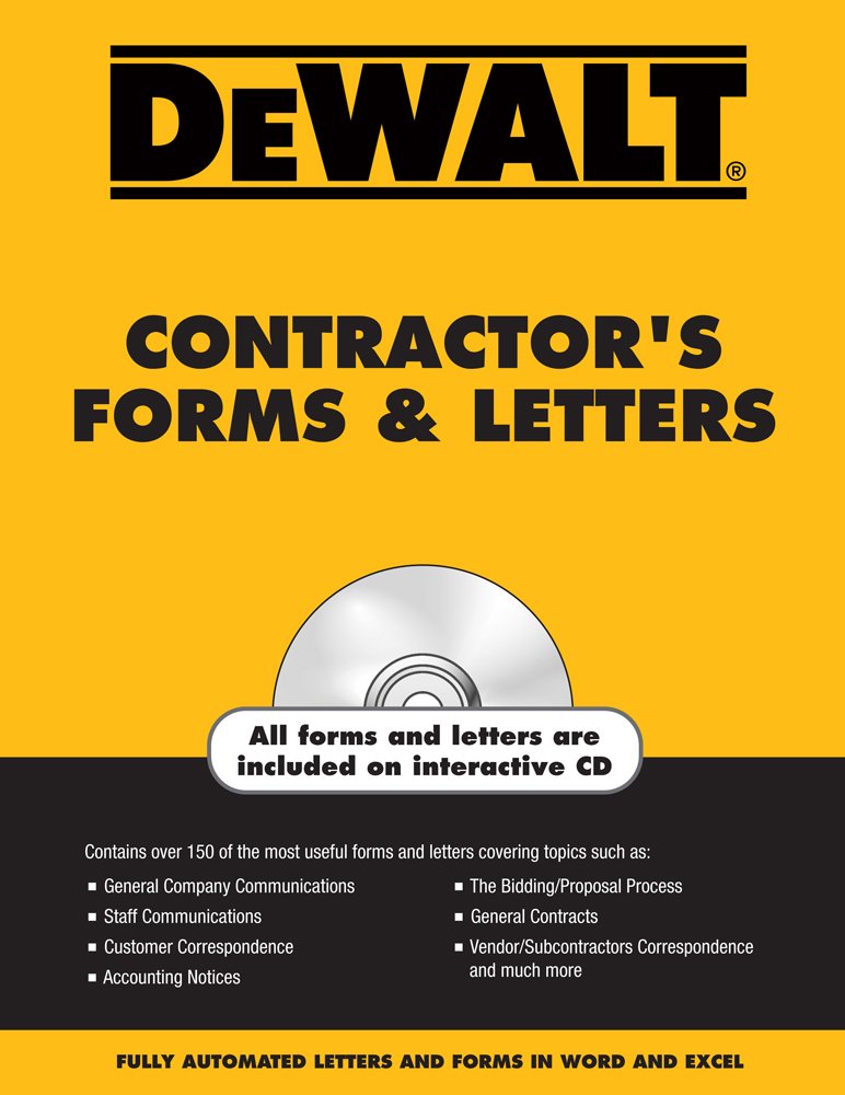 DEWALT Contractor's Forms & Letters (DEWALT Series),Used