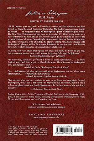 Lectures On Shakespeare (W.H. Auden: Critical Editions)