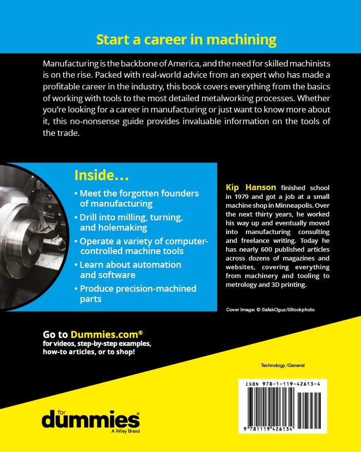 Machining For Dummies (For Dummies (Computer/Tech)),Used
