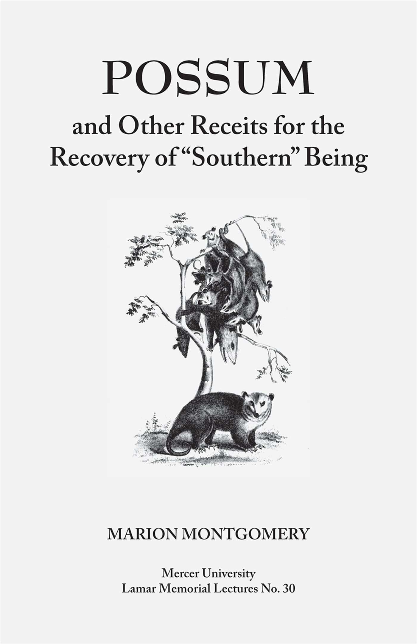 Possum And Other Receipts For The Recovery Of 'Southern' Being (Mercer University Lamar Memorial Lectures Ser.),Used
