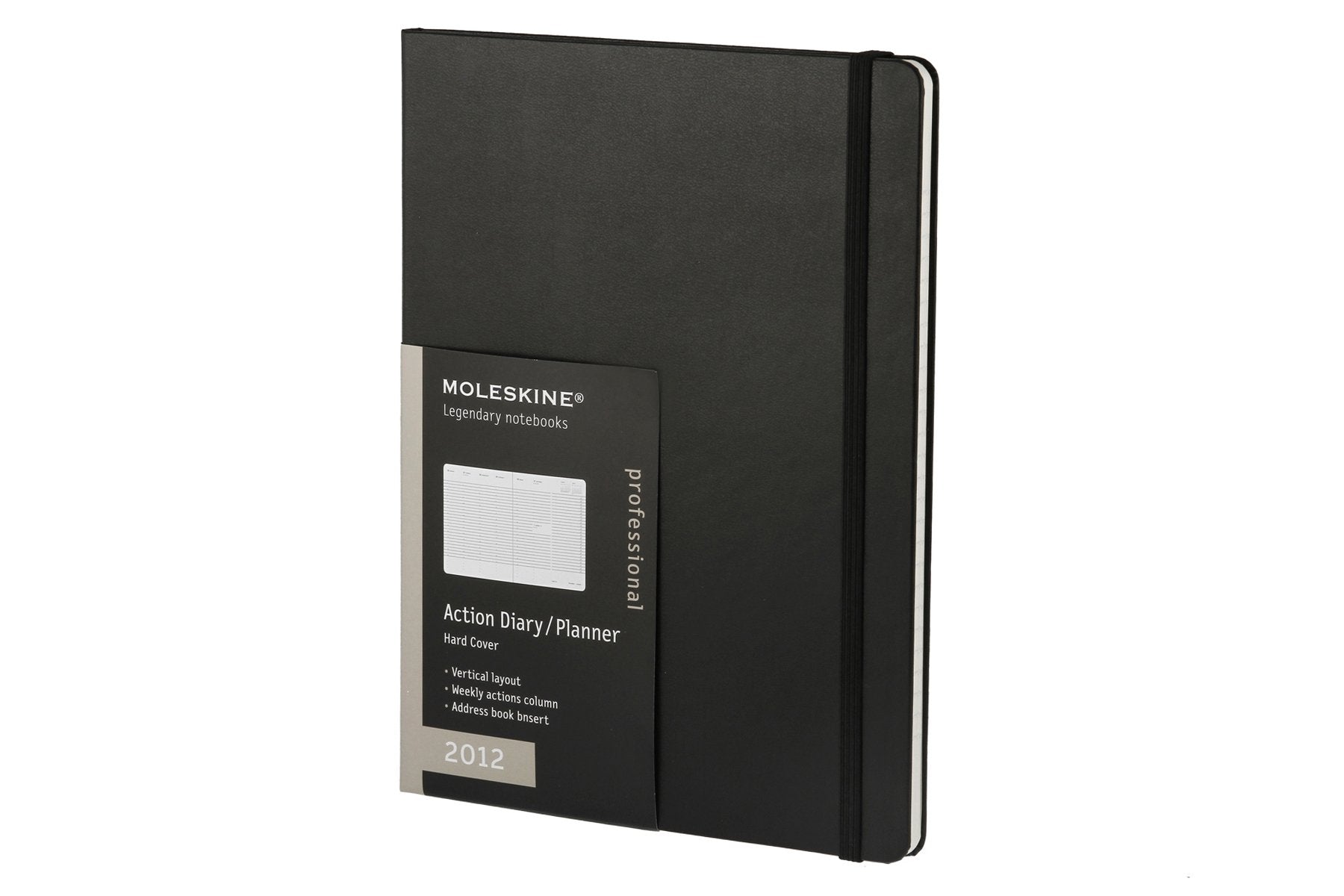 Moleskine 2012 12 Month Weekly Professional Action Planner Black Hard Cover XLarge