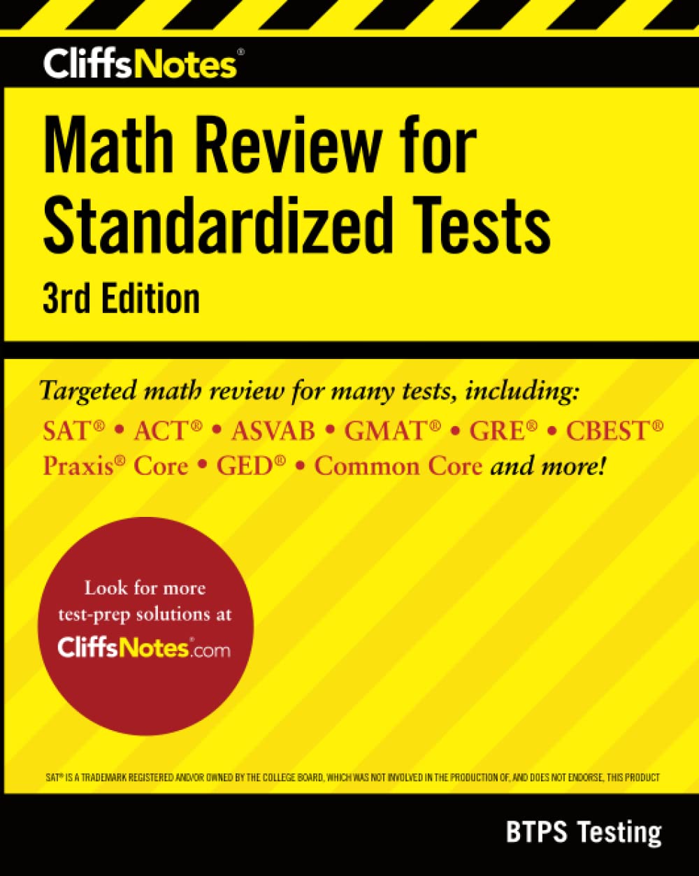 CliffsNotes Math Review for Standardized Tests 3rd Edition (CliffsNotes Test Prep),New