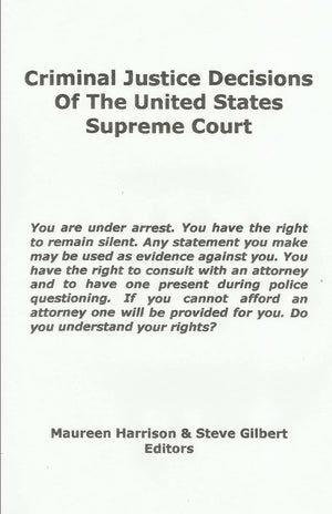 Criminal Justice Decisions of the United States Supreme Court,Used