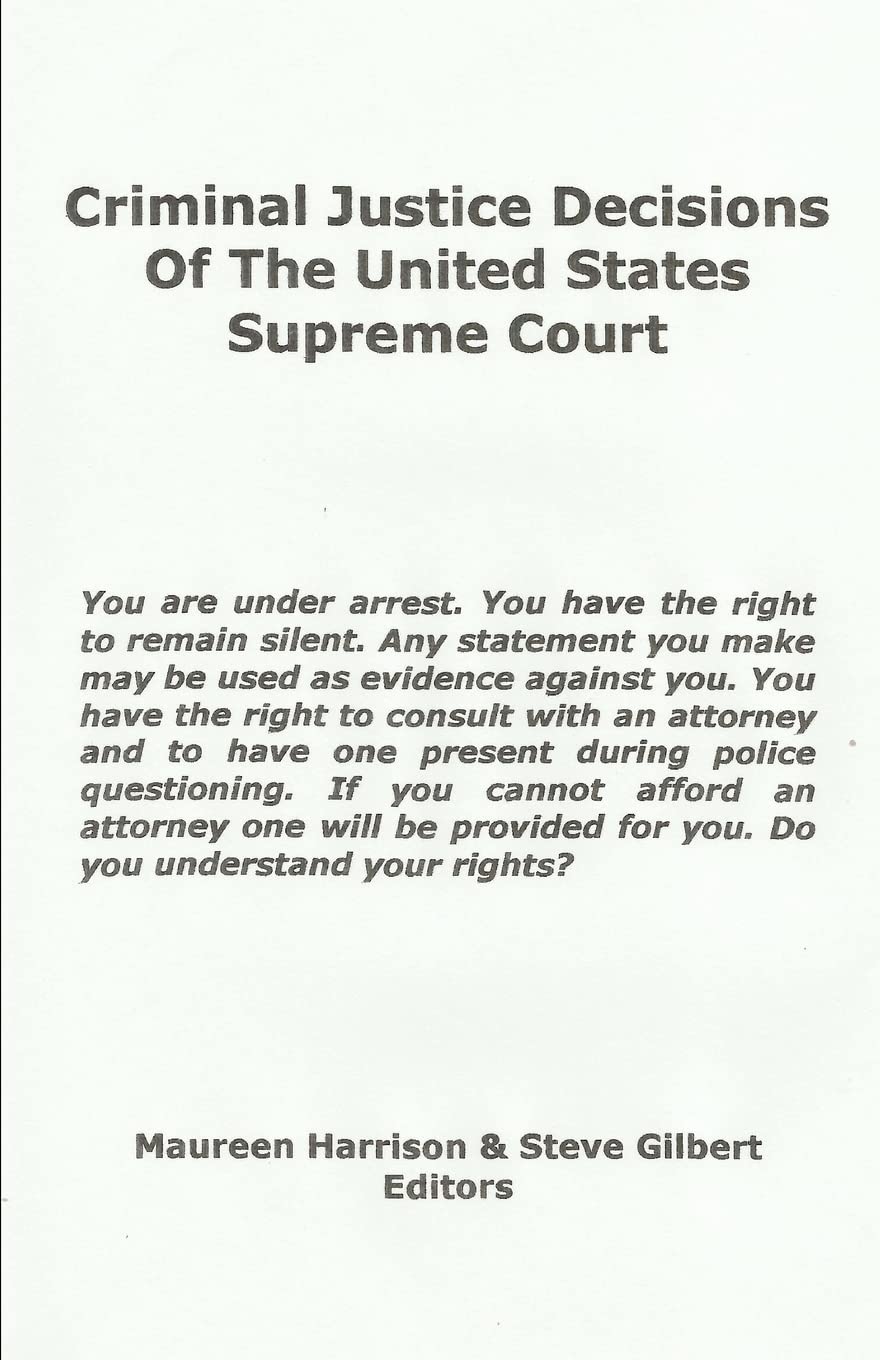 Criminal Justice Decisions of the United States Supreme Court,Used