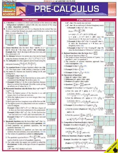 PreCalculus (Quick Study Academic),Used