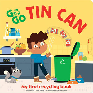 GO GO ECO Tin Can: My First Recycling Book  Interactive Built In Spin Wheel and Slider,Used