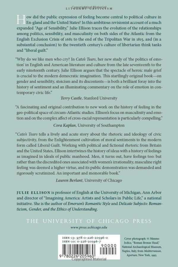 Cato'S Tears And The Making Of Angloamerican Emotion,New
